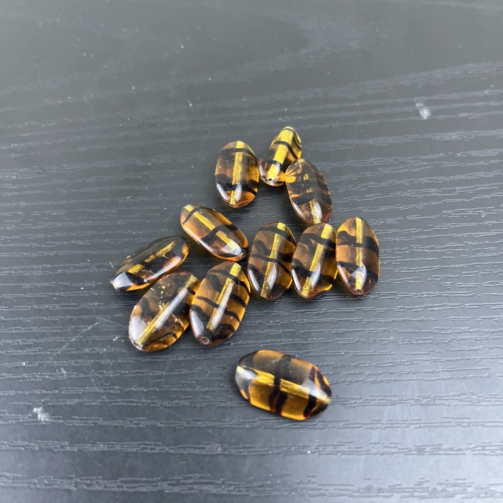 Czech Fire Polished Cathedral Nugget Glass Beads Vintage Jewelry Making Craft